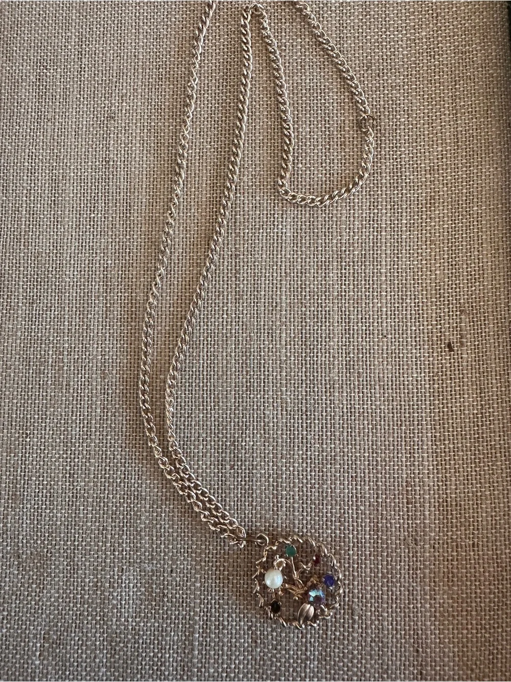 Gold Multi-Stone Floral Pendant Necklace - Women